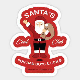 Santa's Coal Club Sticker